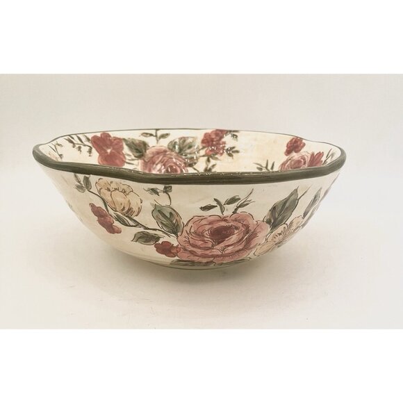 Vintage Serving Bowl OLD ENGLISH ROSE 10x3.5” Cottagecore Country Roses China - Picture 4 of 9